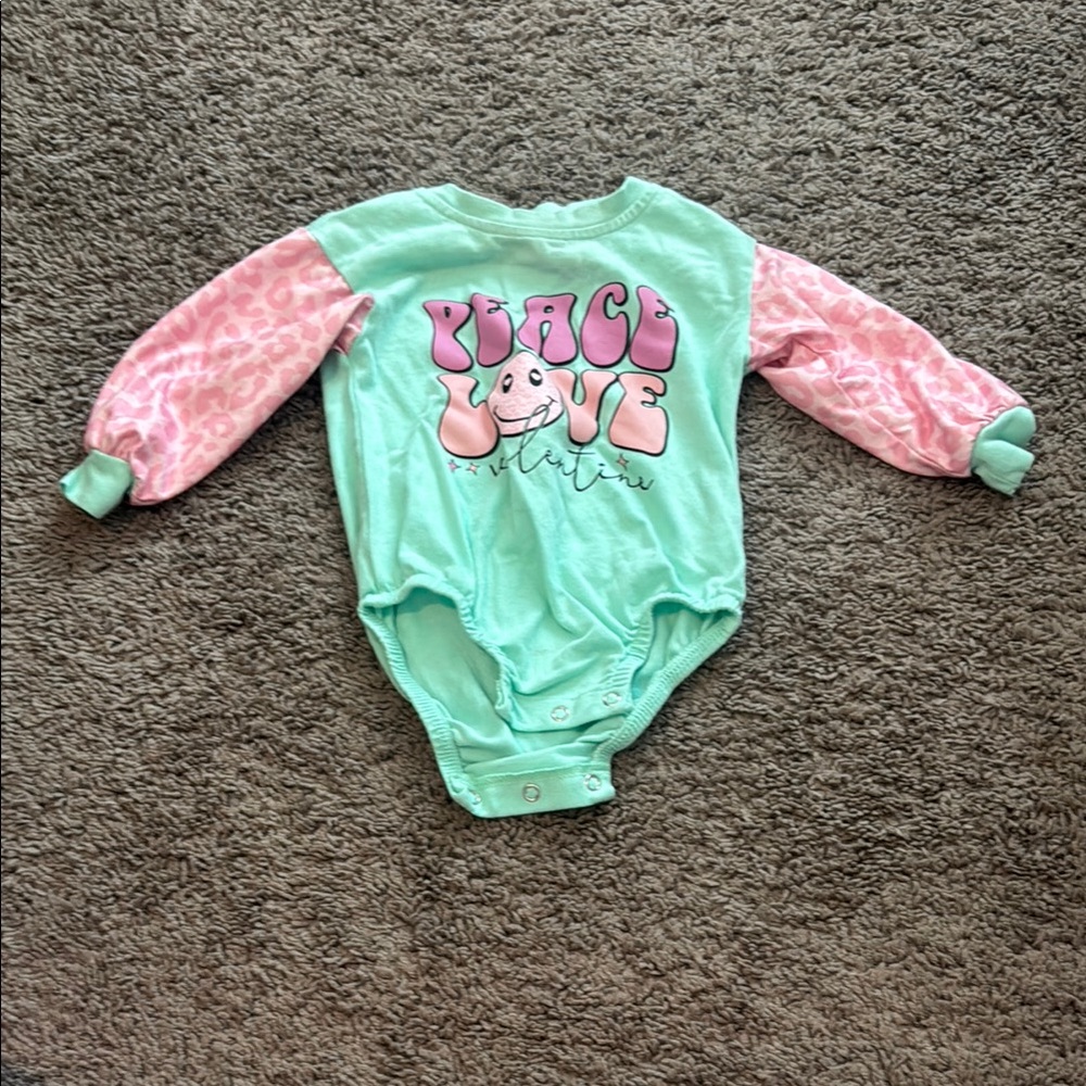 Green and Pink Valentines Bodysuit